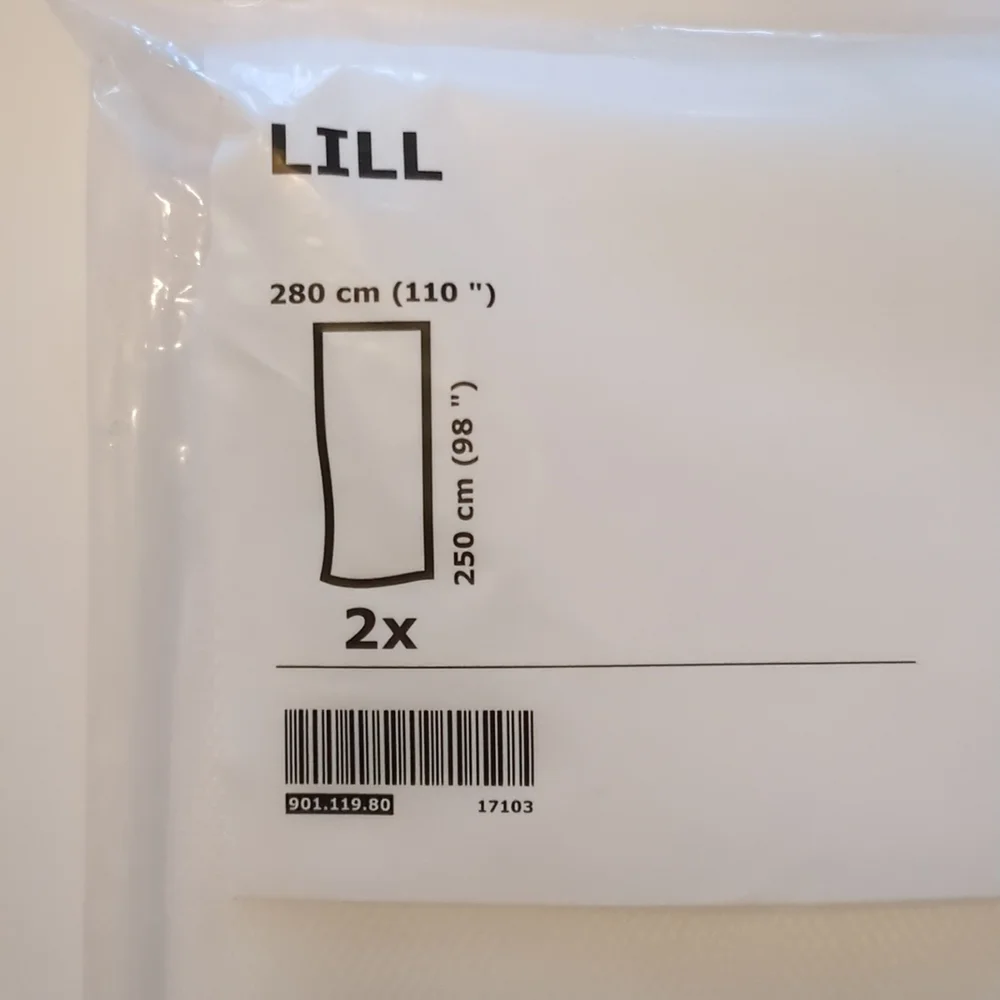 NEW Ikea LILL Lace curtains, 1 pair, white, 110x98